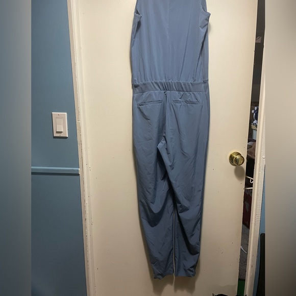 Athleta 8 (Medium) Brooklyn Jumpsuit, Cottage Blue Pants City Long Romper - Picture 12 of 16